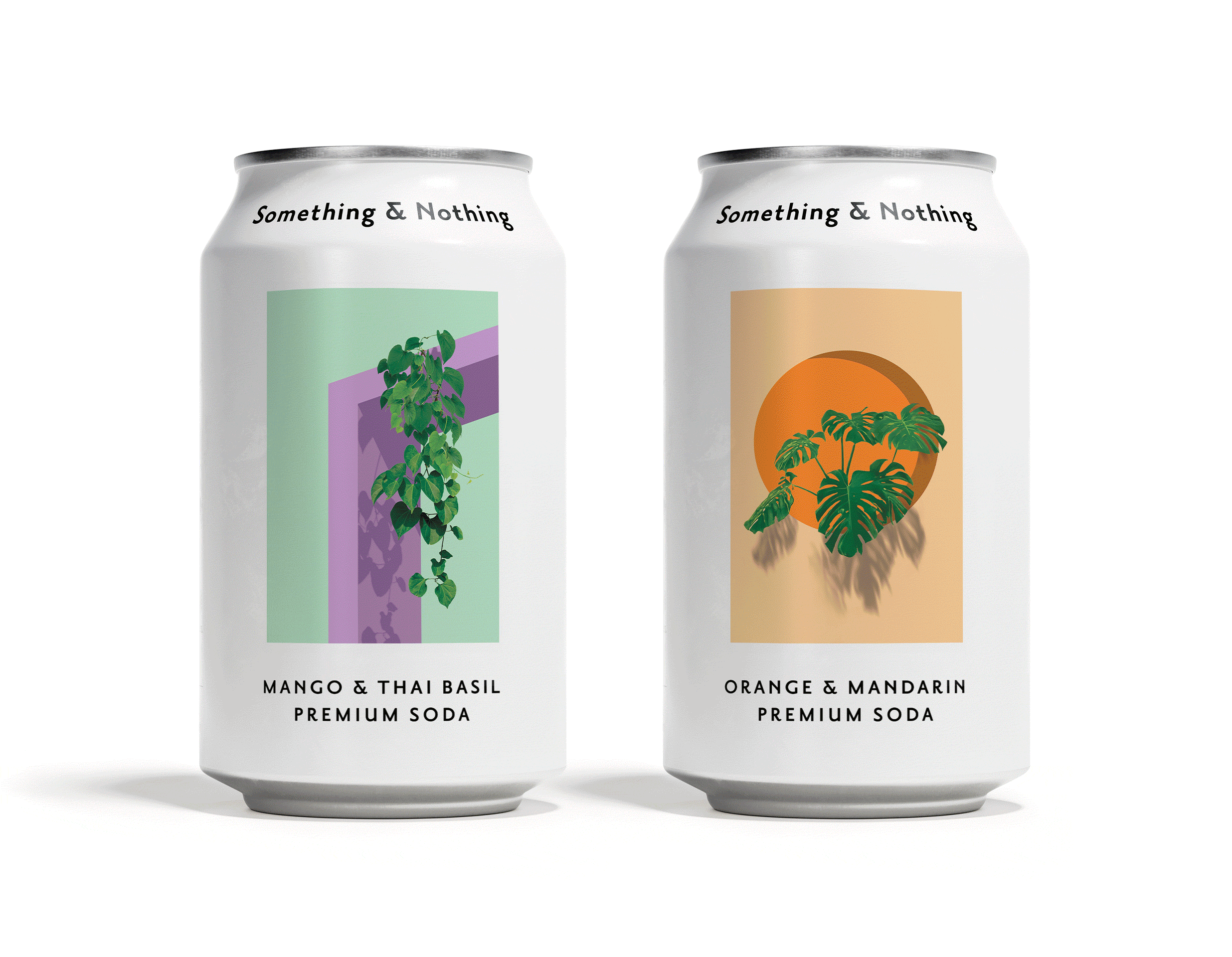 Something & Nothing Premium Soda | Mango & Thai Basil, Orange & Mandarin